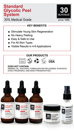 30% Anti-Wrinkle Anti-Aging Glycolic Peel System - FREE $65 Anti-Wrinkle Creams INCLUDED